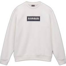 Napapijri Sweatshirts Jumpers Napapijri Men Box Logo French Terry Sweatshirt - White