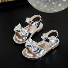 Shein Casual Flickor Rosett Dekor Sommar Baby Sandaler - Silver