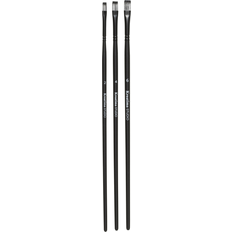 Kreatima Pensel Studio Flat 3-pack #2 4 6 Syntetpenslar Flat Borst Svart