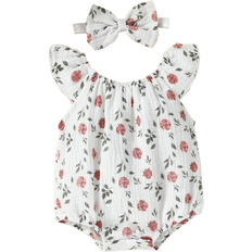 Florals Bodysuits Children's Clothing Shein Baby Scoop Neck Bodysuit With Accessory Headband