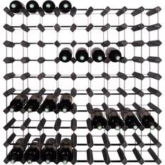 mensolas 90 Bottles Black-Stained Pine Wine Rack