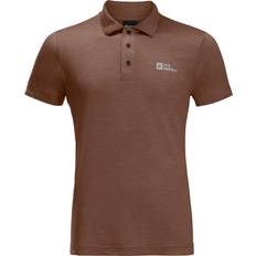 Jack Wolfskin Men Polo Shirts Jack Wolfskin Men’s Polo Shirt Travel Polo - Dark Rust Heather