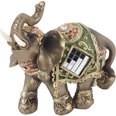 Tooarts Lucky Feng Shui Green Elephant Statue Sculpture Wealth Gift Home Decoration Figurine