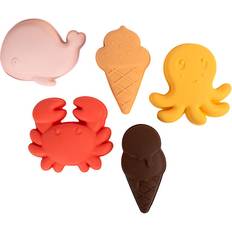 Filibabba Sandformen 5er-Pack Silikon Peach Mix