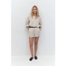 Gina Tricot Shorts Gina Tricot Figursydda Linneshorts - Beige