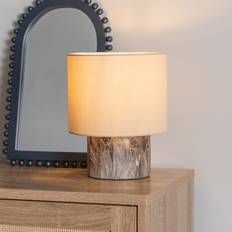 Wood Table Lamps ValueLights Melanie Dark Marble Effect 25 x 20 x 20 cm Table Lamp