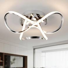 Contemporary LED Chrome Semi 12W 2200LM Dimmable 3000K Warm White