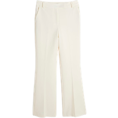 River Island Slim Fit Flared Trousers - Cream