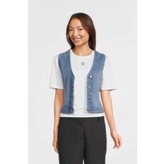 Moss Copenhagen Mscheli Ada Denim Vest Dam Kostymvästar - Mid Blue Wash
