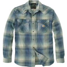 Tryckknappar Skjortor Carhartt Snap-Front Plaid Shirt - Storm Blue
