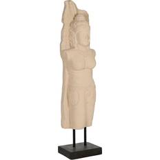 Home ESPRIT Dekorativ Hvid og Sort Buddha Figur 40 x 27 x 148 cm Dekorationsfigur