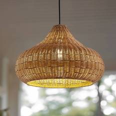 IP44 Pendellampor Lucande Taniola 1 Utomhus Taklampa Trä Pendellampa
