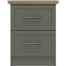 August Grove Feya 2 Drawer Kale Green Bedside Table 38.8x39cm
