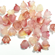 Orange Crafts Shein 50pcs/set Creative 11mm Flower Design DIY Bead For Women For DIY Jewelry Making