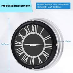 Tyst Med Silverram Romersk Urtavla Ø 34,5 cm