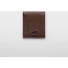 Prada Lyxig Läder Bifold Plånbok Med Kortplatser - Brun