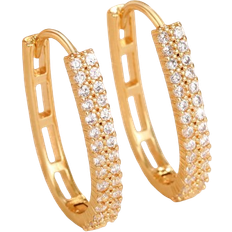 Shein 1 Pair Elegant Cubic Zirconia Hoop Earrings For Women For Valentine's Day Gift Wedding Anniversary Engagement Party Jewelry,Mom,Mother,Mother's Day,Gift