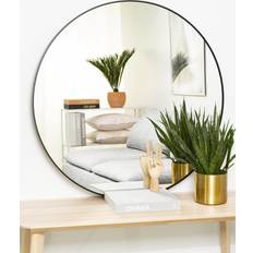 Kaila Spejle Kaila Round Mirror Edge Black 100 cm Ø Vægspejl