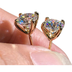 Shein 1 Pair Fashion Cubic Zirconia Stud Earrings For Women For Wedding Engagement Anniversary Party Jewelry Valentine's Day Gift Valentines