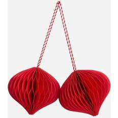 Paper Christmas Decorations Arket Honeycomb Ornaments Set Of 2 - Red Christmas Tree Ornament