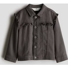 Grey Jackets Children's Clothing H&M Frilled Twill Jacket - Grey
