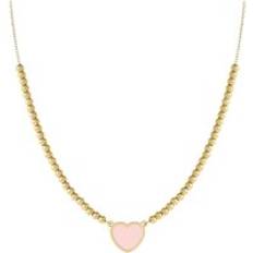 Nomination Rose Gold Necklaces Nomination Emosfere Heart Beaded Stainless Steel Necklace - Gold/Pink