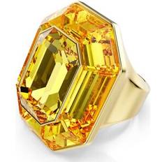 Swarovski Yellow Rings Swarovski Lucent Cocktail Ring Octagon Shape - Yellow
