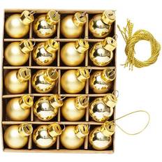 Julgranskulor Mini 20 St Söta Små Guldiga Ø18 Mm