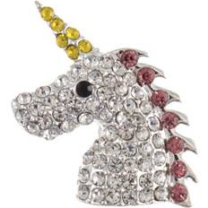 Groves Silver Diamante Unicorn Shank Button 30mm