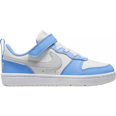 Nike Court Borough Low Boys Junior in White & Pl Blue
