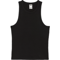 PINK Multi Rib Tank Top - Black