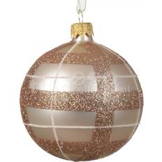 Glas Julgranspynt Kaemingk Holly Julkula Champagne Ø 8 cm Julgranspynt