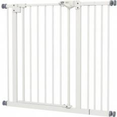 Barn grind Pawhut Automatisk Säkerhetsgrind för Husdjur och Barn Justerbar Bredd 74–94 cm Vit