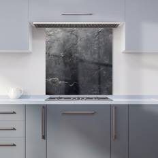 Green Splash Guards Warren Reed Dark Concrete Effect Glass Kitchen Splashback 60 x 60 cm Splash Guard 60cm