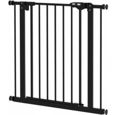 Pawhut Justerbar Säkerhetsgrind för Husdjur Utan Borrning 68 x 77 cm Metall Svart