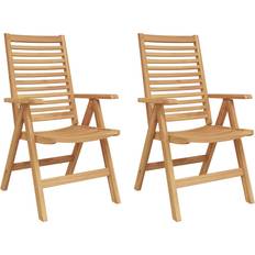 vidaXL Chairs 2 Pcs Solid Wood Teak Café Chair