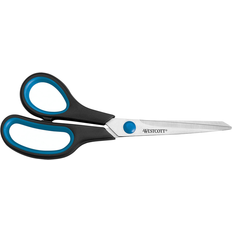 Scissors Westcott 8 Inch Easy Grip Left Handed Soft Grip Scissor - Black/Blue