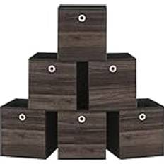 Brown Storage Boxes Songmics Set of 6 Boxes 26L x 26W x 28H cm Storage Box