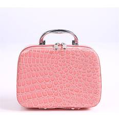 Orange Cosmetic Bags Greenzech Stone Crocodile Large Capacity Portable Cosmetic Bag - Pink