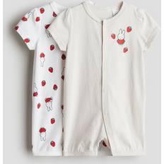 Night Garments H&M Baby Printed Pyjamas 2-Pack - Beige