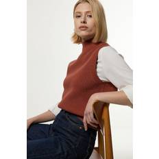 Karen Millen Tops Karen Millen Ribbed Cotton Knitted Tank - Rust