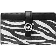 Michael Kors Greenwich Medium Zebra Signature Logo Wallet - Black