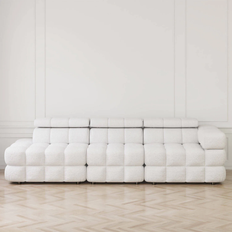 vesani Paris White Boucle Soffa 288cm 3-sits