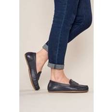Moshulu Pipit Classic Leather Moccasin Loafers - Indigo