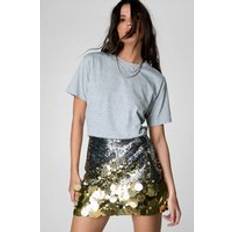 Gold Skirts Nasty Gal Womens Disc Sequin Ombre Mini Skirt - Gold