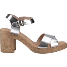 Hush Puppies Women Heeled Sandals Hush Puppies Georgia Cork Sandal - Silver