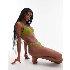 Arket Women Bikini Tops Arket Mix & Match Structure V Neck Bikini Top - Yellowish Green/Purple