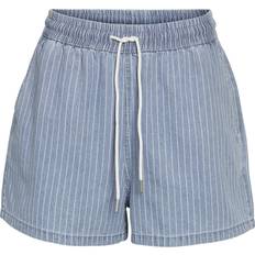 Stripes Shorts Noisy May Nosy Pull On Denim Short Co-Ord - Light Blue Stripe