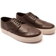 Thomas Crick Derby Casual Leather Lace Up Brogue Shoes - Brown