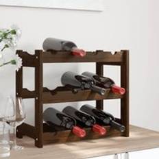 Brown Wine Racks Berkfield Home for 12 Bottles Brown Solid Wood Pine One Size Wine Rack